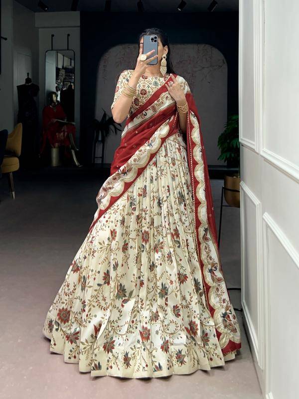 LNB 1256 Tasar Silk OWT Lehengha choli with stone work in hydrabad